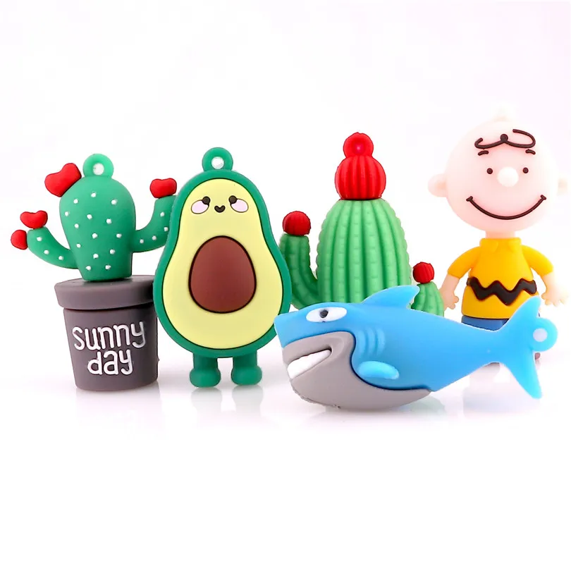 2 шт. красочные Мультяшные акулы кактуса авокадо Детские подвески для женщин и