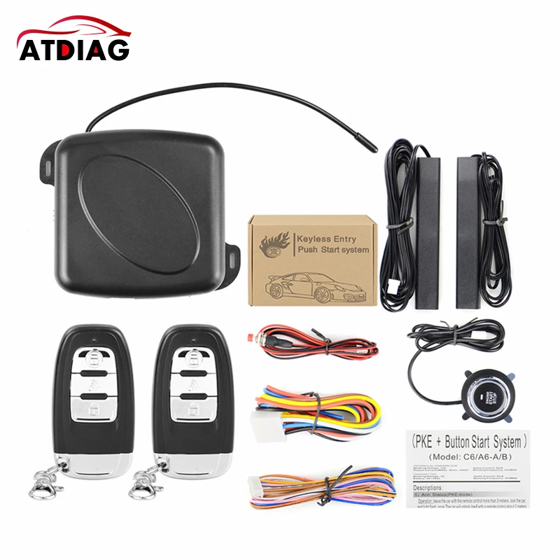 Автомобильная Противоугонная Системы C6 B бесключевого доступа кнопка старт/стоп