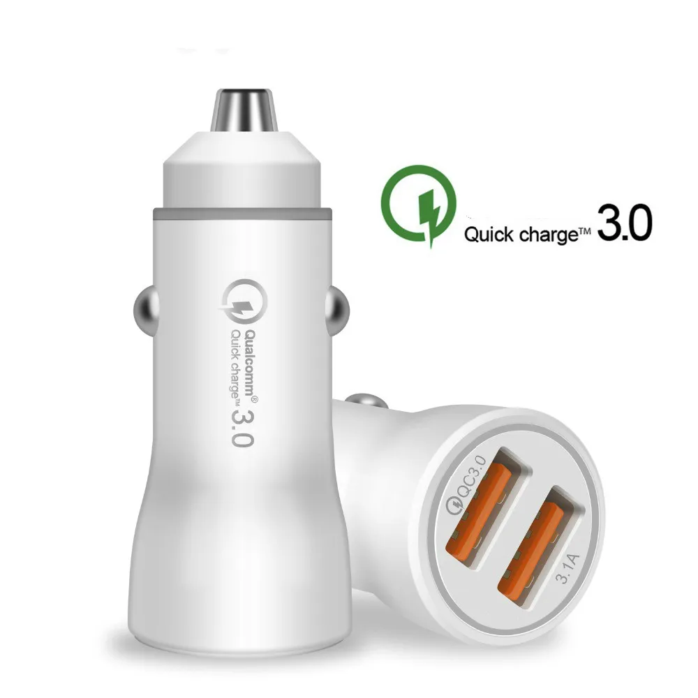 QC3.0 двойное USB быстрое автомобильное зарядное устройство для Xiaomi Quick Charge 3 0 + 3.1A Usb