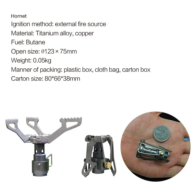 

Camping Stove Portable Mini Camping Titanium Stove Outdoor Gas Stove Survival Furnace Stove Pocket Picnic Cooking Gas Burne