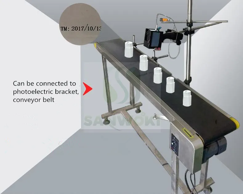 Automatic product Printer line Barcode Inkjet Coding Machine image printer with Laser bracket &amp Conveyor belt | Бытовая техника