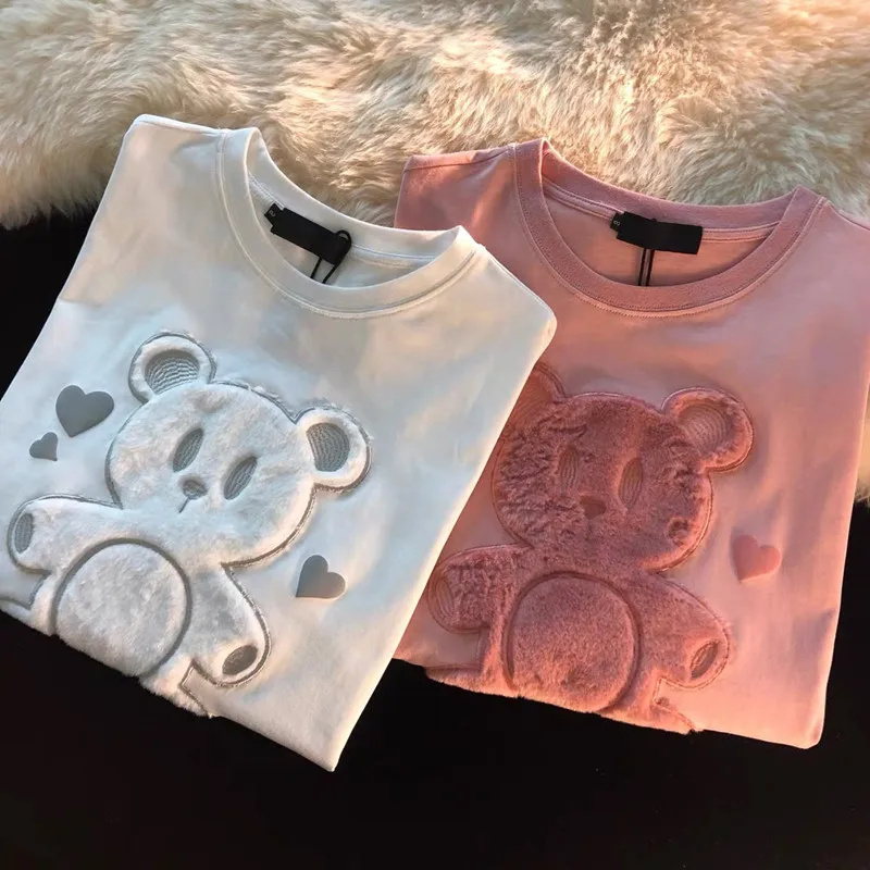 Хлопковая футболка с коротким рукавом для пары летние свободные рубашки женщин