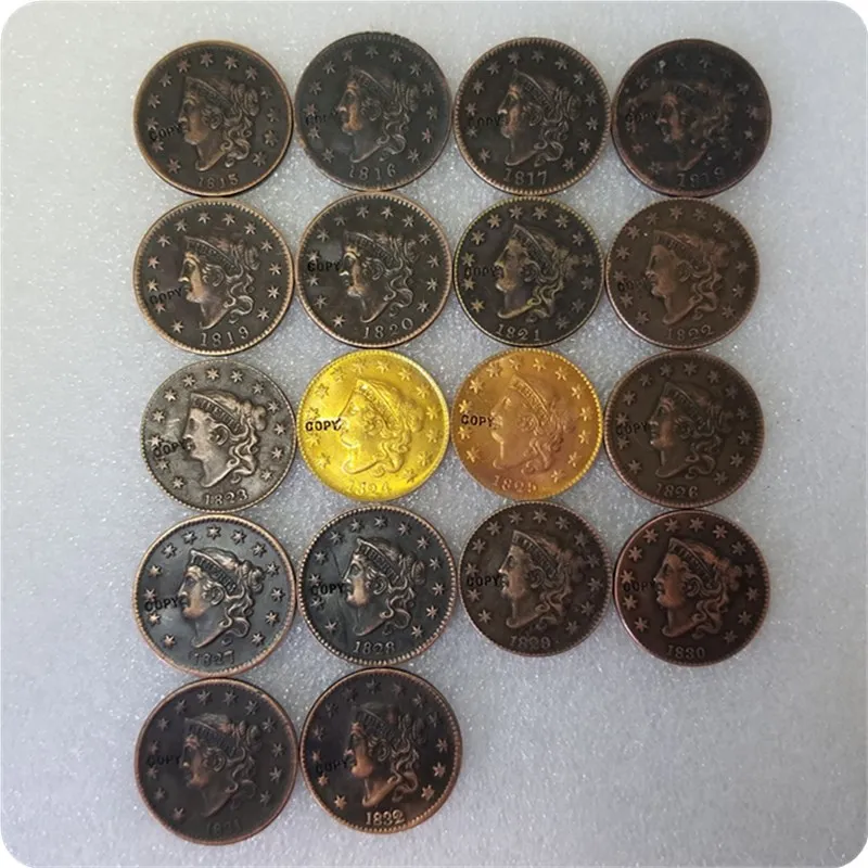 США 1815-1832 коронета голова большой цент копия монеты | Дом и сад