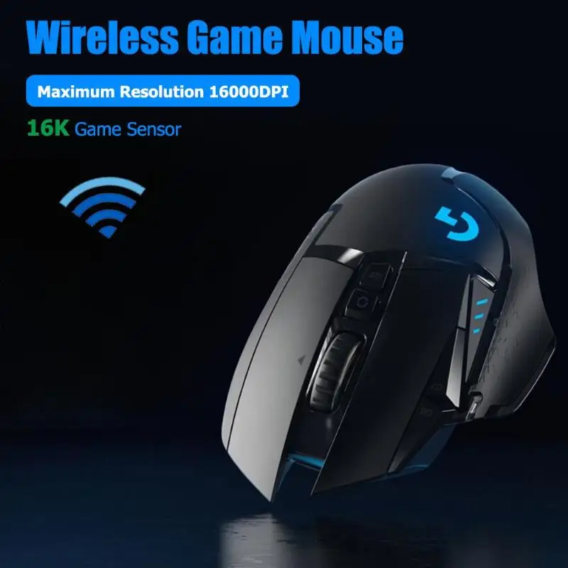 G502 2,4 ГГц Беспроводная игровая мышь 16000 dpi RGB макропрограммирование HERO 16K сенсор пластиковая нейтральная Сертификация 132x75x40 мм