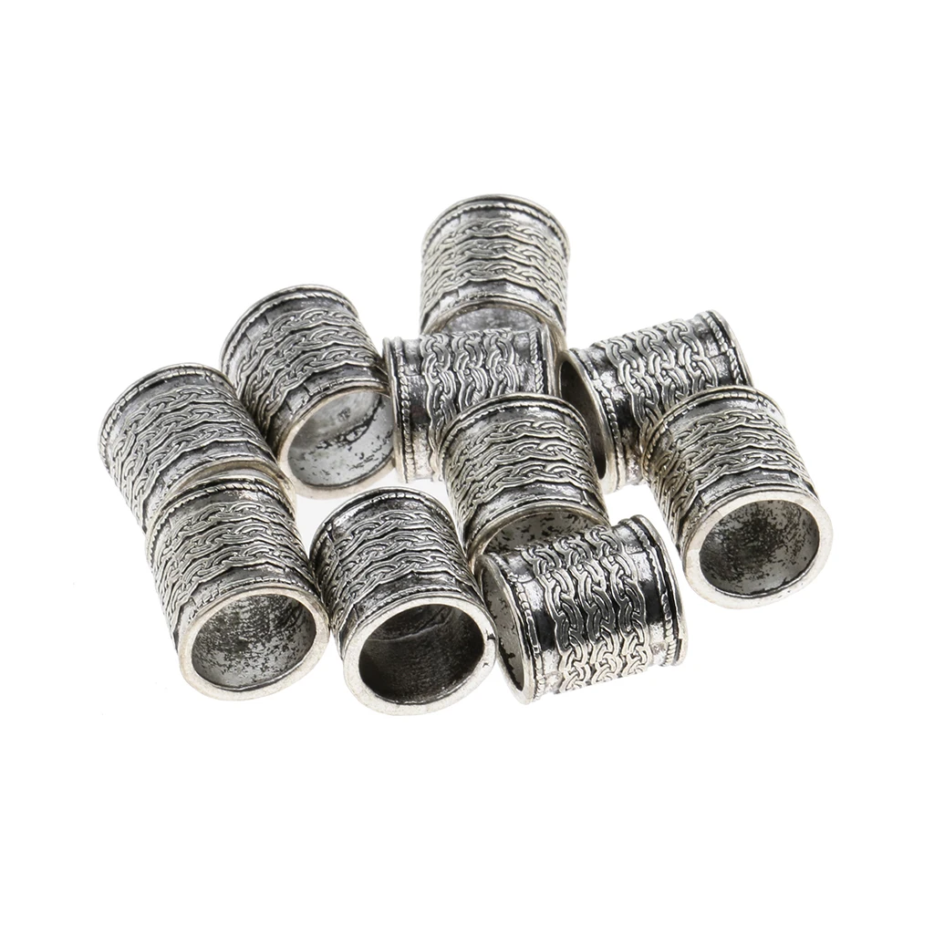 

10x Hair Tube Bead Dreadlocks Braiding Jewelry Decoration Craft Accessories