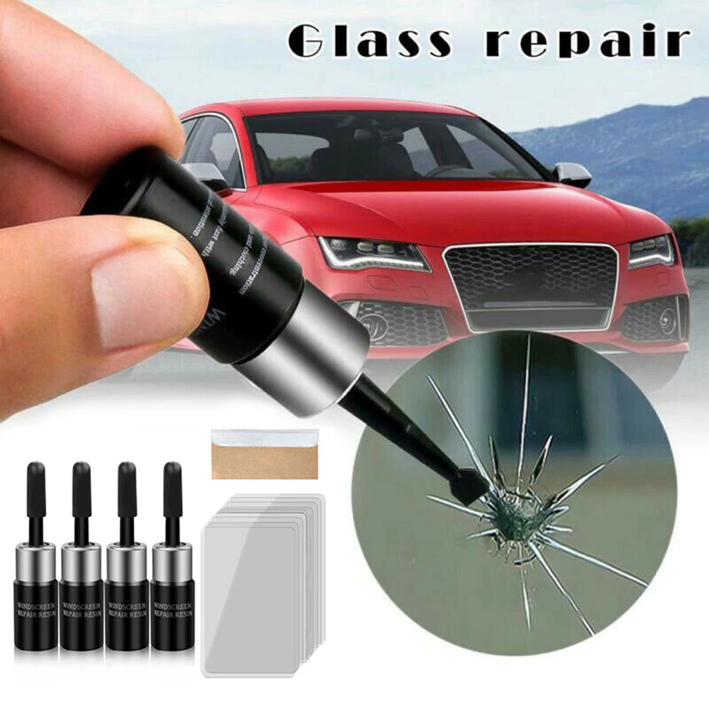 

3ml 4Bottles Auto Glass Repair Tools Windshield Crack Chip Repair Fluid Nano Restore Fluid Tool Universal 2020 New