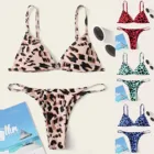 Женский купальник бикини с леопардовым принтом, купальник из двух предметов с высокой талией, пляжная одежда, купальник 2021, Топ Бикини #35