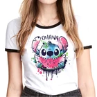 Футболка женская, летняя, с рисунком персонажа мультфильма Лило Стич