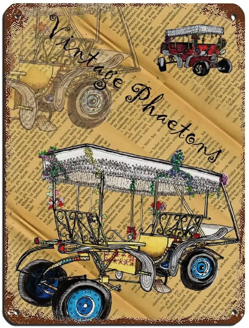 

Vintage Poster of Phaetons Retro Poster Tin Sign Vintage Metal Pub Club Cafe bar Home Wall Art Decoration Poster Retro