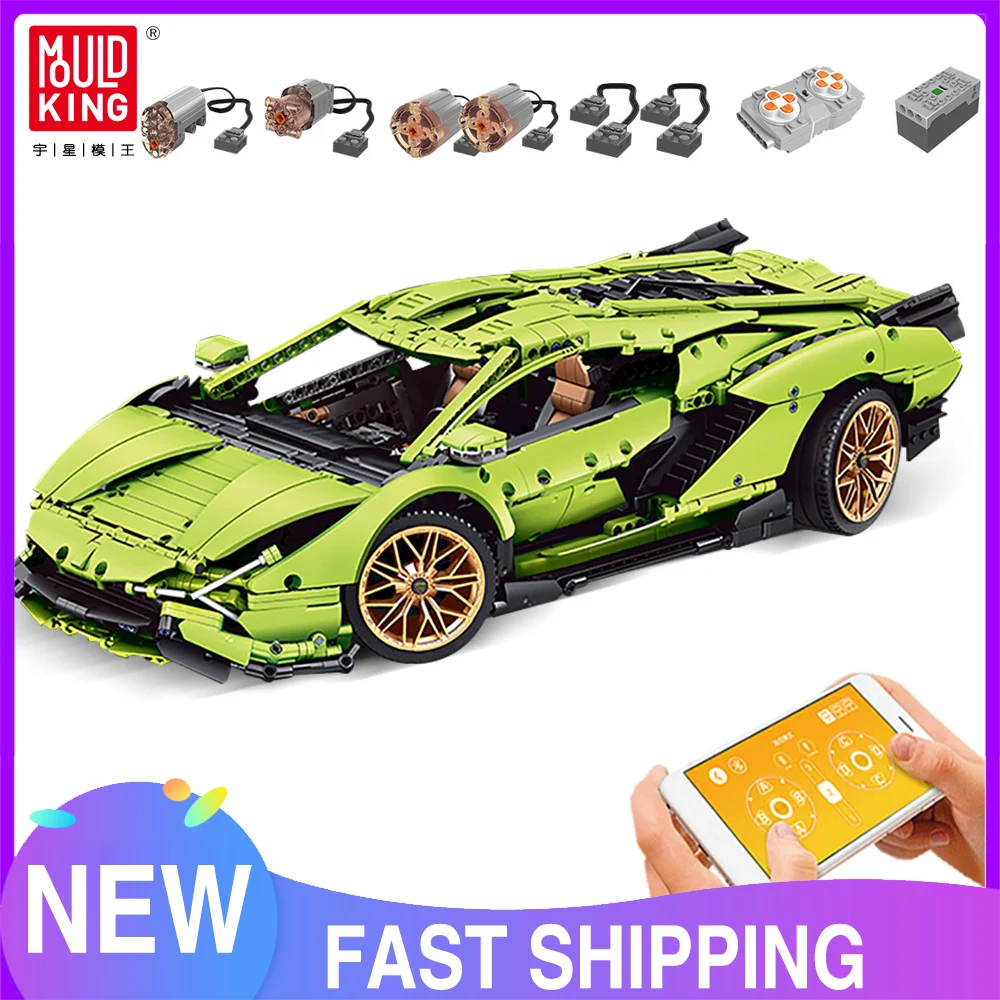 Высокотехнологичная Модель гоночного автомобиля Mould King 1:8 APP RC Lamborghinii Sian FKP 37
