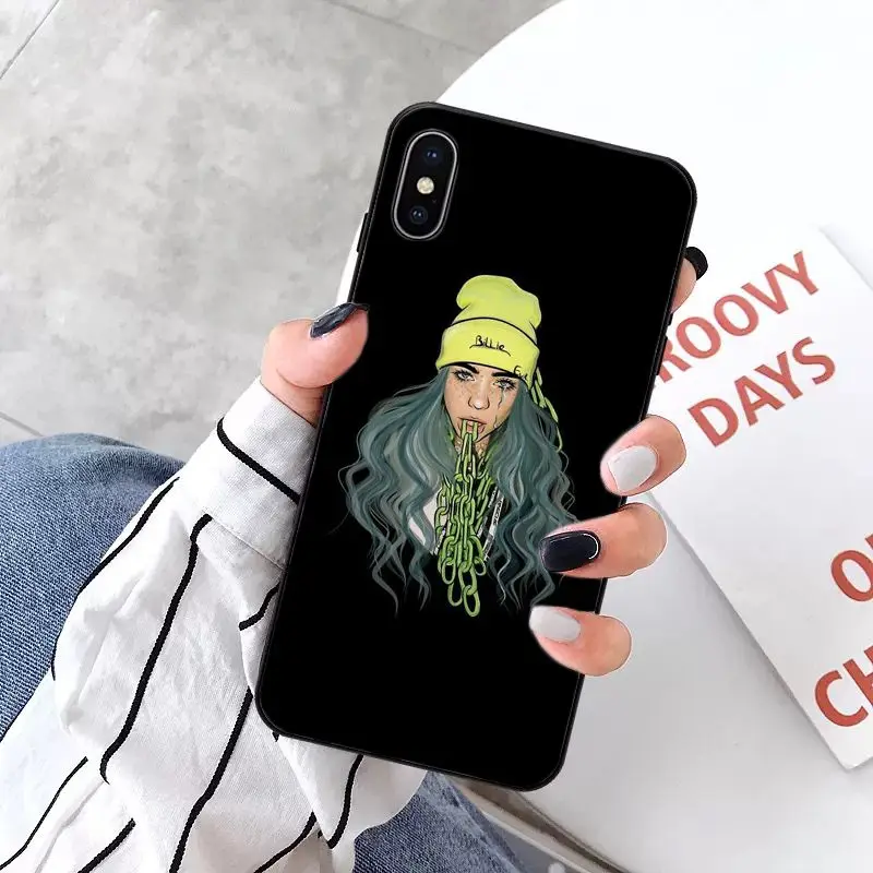 MaiYaCa Billie eilish Smart Cover черный мягкий чехол для телефона для Apple iPhone 8 7 6 6S Plus X XS MAX 5 5S SE XR 11 11pro max