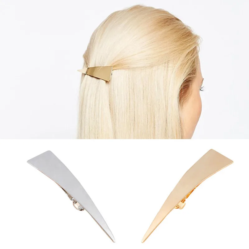 

Korean Metallic Hairgrips Hair Clips Women Hairpin Headwear Jewelry Barrette Ponytail Holder Girls Accessories Color Gold Silver