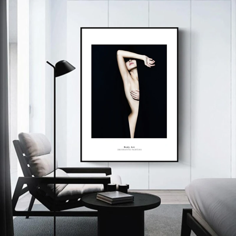 Постеры и принты в скандинавском стиле с надписью пикантная женщина черного