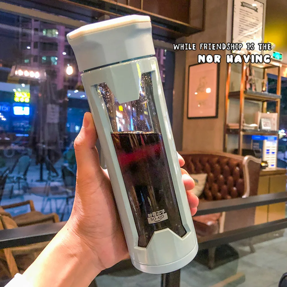 Портативная стеклянная бутылка для воды двухслойная чашка простая Спортивная