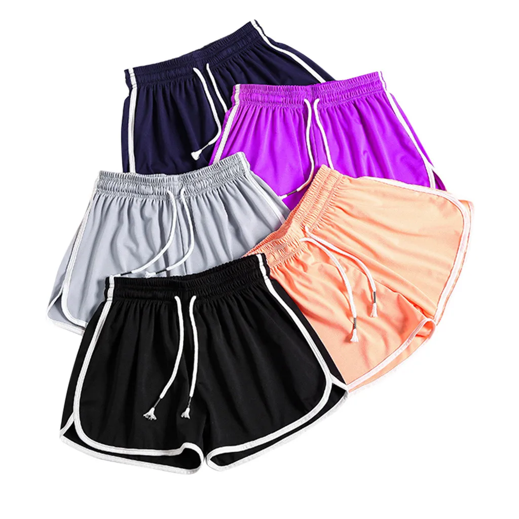 Летние леггинсы шорты женские спортивные с завязками для тренировок бега