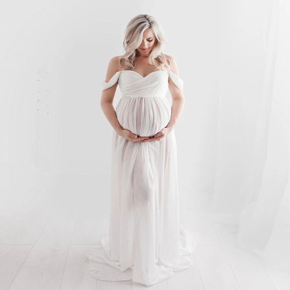 Sexy Pregnancy Clothes Dresses For Photo Shoot Chiffon Dress Photography Prop Maxi Gown Pregnant Women | Мать и ребенок