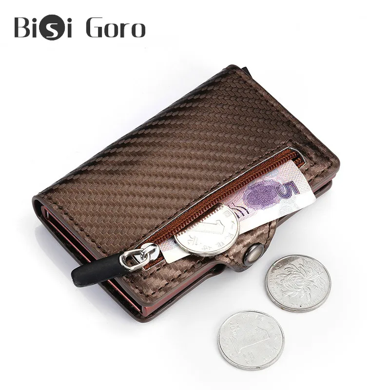 BISI GORO высокое качество карбоновый держатель для карт новинка мужской кошелек
