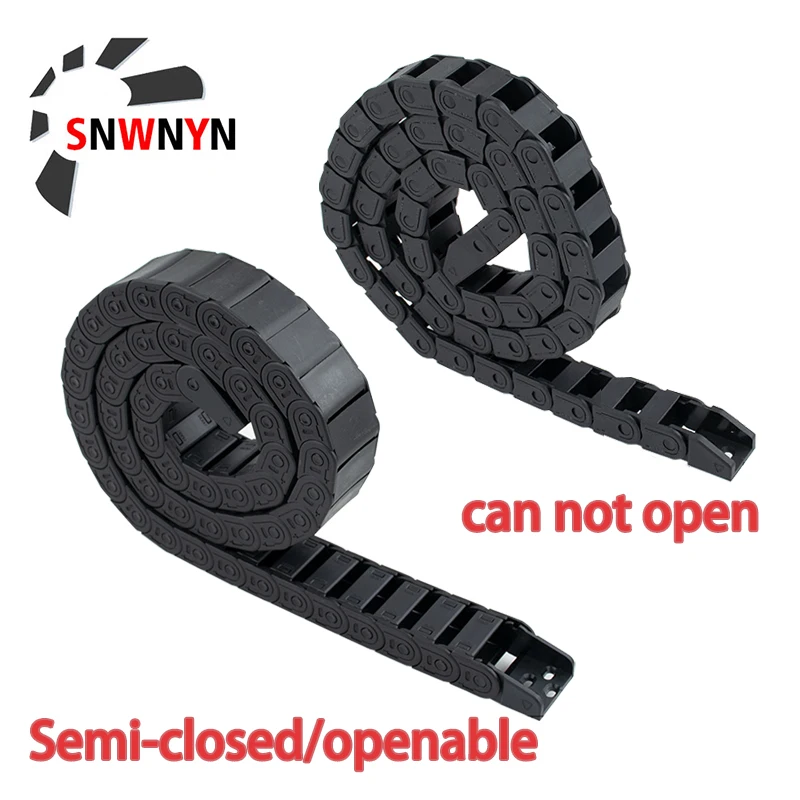 

Cable Drag 7x7 10x20 10x10 15x20 15X50 18x37 Plastic Towline Nylon Chain Wire Carrier With End Connector For CNC Router Machine