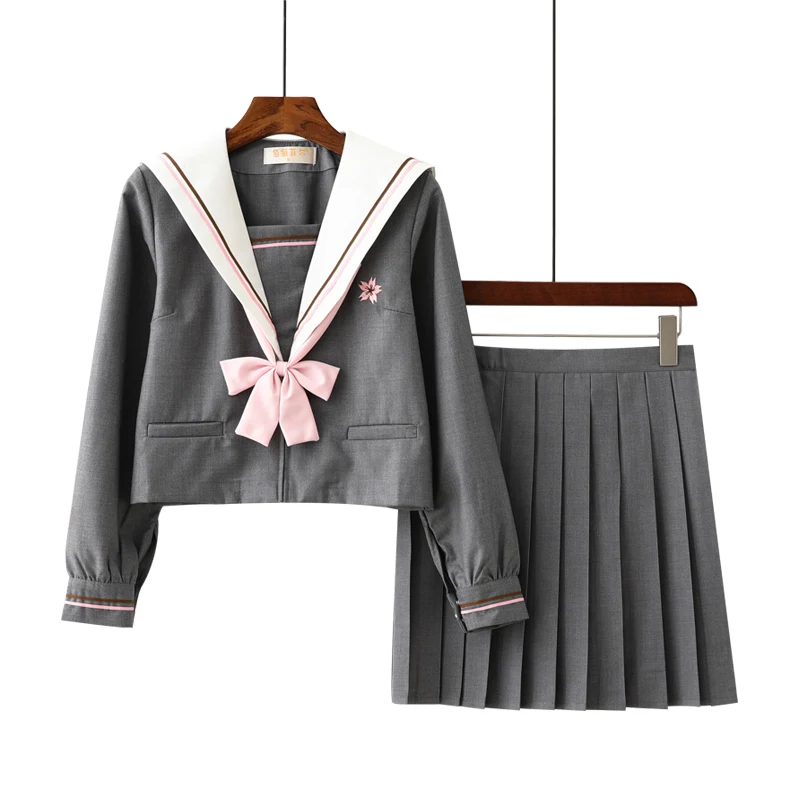 2021 Japanese School Uniforms New Autumn Long Sleeve Sailor Top Pleated Skirt Sets Harajuku Anime Suit Girls JK | Тематическая