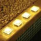 1 шт. светодиодов, стеклянный ледяной кирпич, солнечная энергия, Заземленный светильник, Солнечная подземная лампа, уличный дорожный садовый напольный светильник