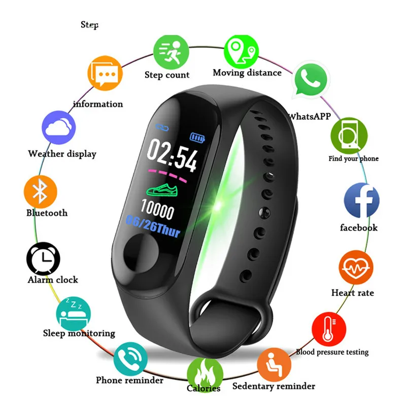 Новинка, смарт-часы для мужчин и женщин, спортивный браслет, Bluetooth Камера, пульсометр, кровяное давление, монитор сна, шагомер, браслет