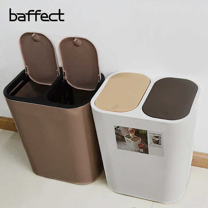 Baffect 15L мусорное ведро кухня гостиная сухая и влажная разделительная мусорная банка пластиковые отходы Ведерко для мусора кухня компост Caddy