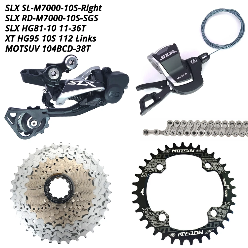 104BCD-38T 10s 36T SLX 1X10S 10 S 10 скоростной комплект rd-m7000 sl m7000 HG81-10 11-36T CN-HG95 KMC X10 SUNSHINE 11-42T 46T 50T MOTSUV 104BCD Chainring - Цвет: 104BCD-38T 10s 36T