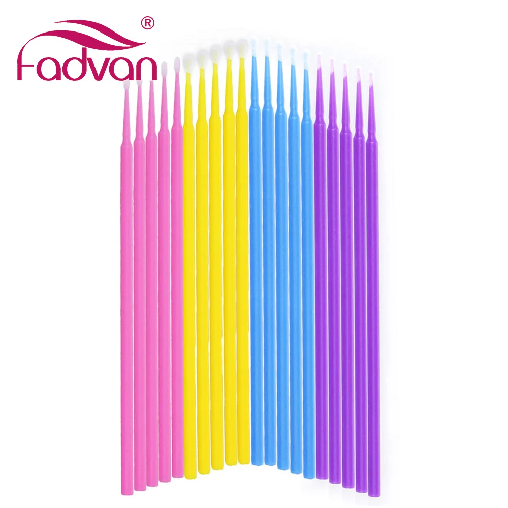 200 шт. Микро Кисти для макияжа тампоны наращивания накладных ресниц щетка очистки