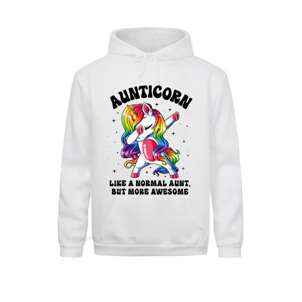 Aunticorn Like Normal Aunt But More Awesome Dabbing Unicorn Hoodies Top Cotton Hip Hop Men Plain Men Pullover Hoodie 3D Printed