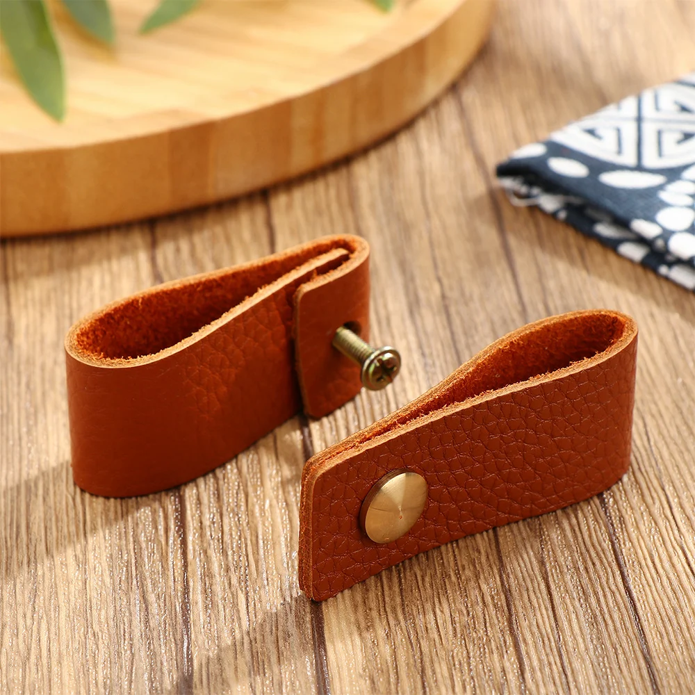 Ручки для ящиков и дверей в скандинавском стиле итальянские кожаные ручки из