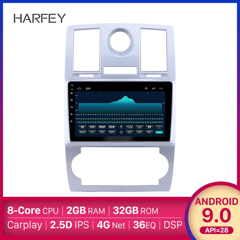 Harfey Android 9 0 Автомобильный GPS 2Din HD Авто стерео для Chrysler Aspen 300C 2004 2008 Navi Player Поддержка