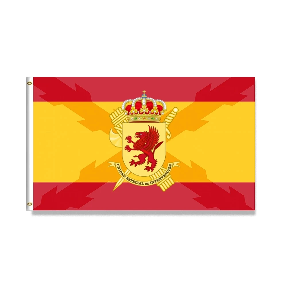 

Red Lion with Spanish Flag The Civil Guard Burgundy Cross 150X90CM Banner 3x5 FT 100D Polyester Brass Grommets 2x3ft/3x5ft/4x6ft