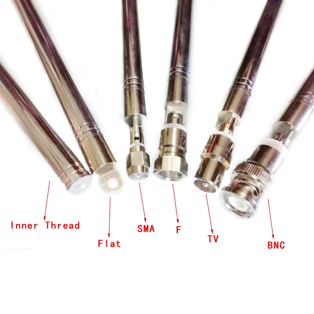 10pcs 10 Sections FM Radio Antenna Telescopic 1.2m Stainless Steel Aerial SMA Connector