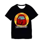 2022 летняя модная футболка с надписью Game IMPOSTOR with Us, футболка для маленьких мальчиков, детская одежда для девочек, детская одежда с коротким рукавом