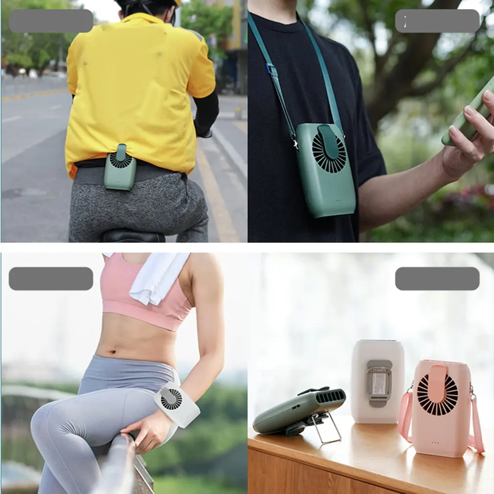 

Portable Neck Fan Mini Handheld Desktop USB Charging Hanging Waist Fan Outdoor Travel Silent Air Cooling Fan Ventilador