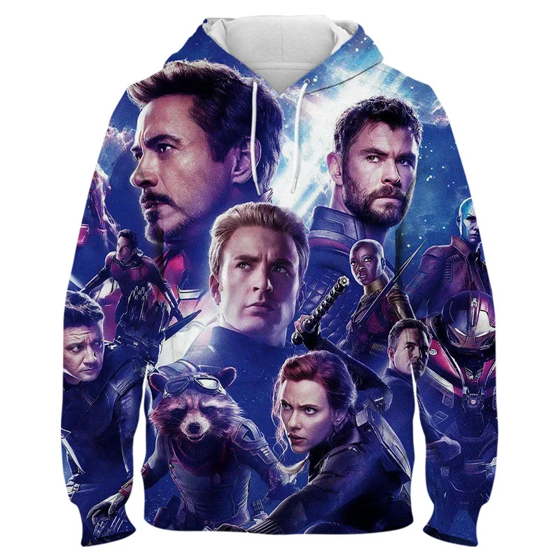 Толстовка с капюшоном для мужчин и женщин свитшот 3D принтом супергероев Marvel
