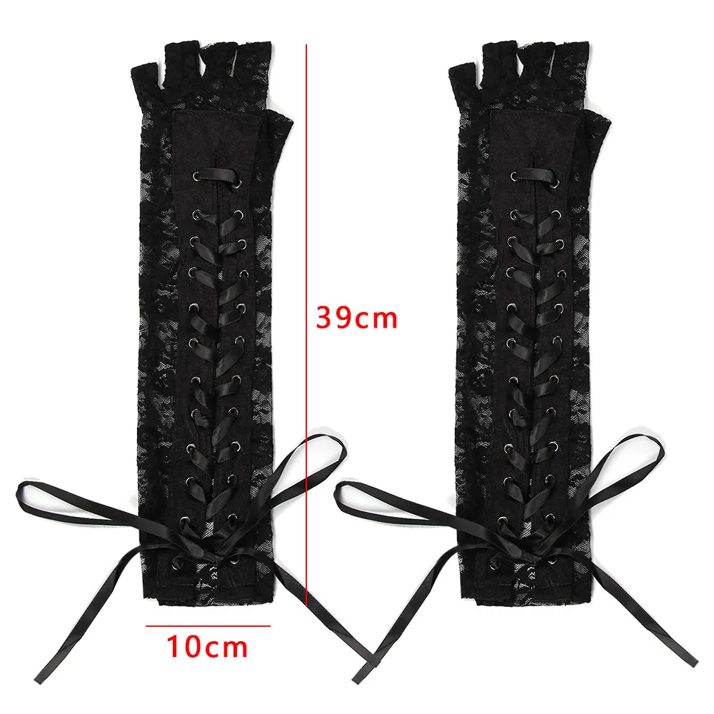 

Lace Fingerless Gloves Elbow steampunk Gloves Party Sexy Mittens Clubwear Women Cosplay Costumes Accessories