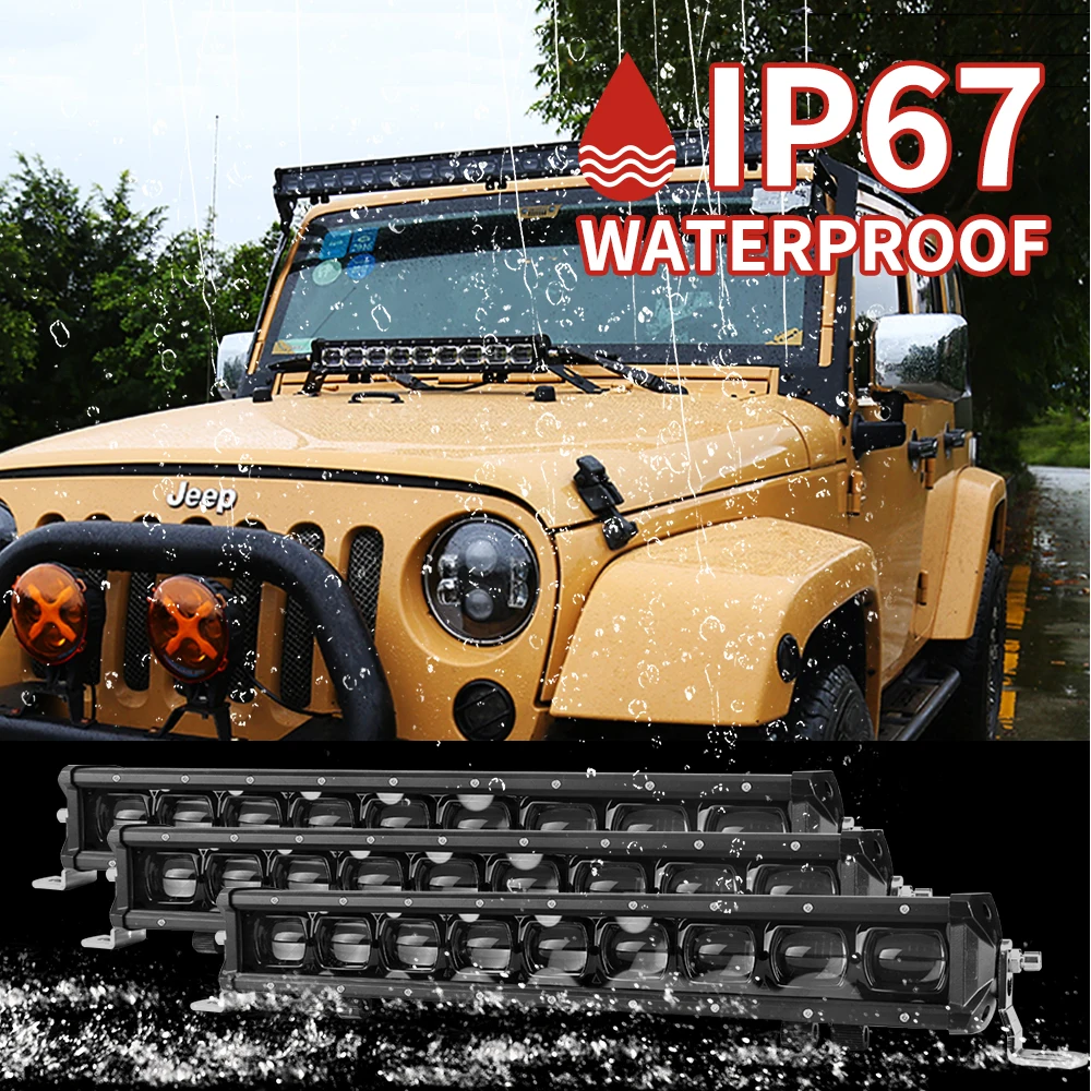 WINING 8 дюймов 30 Вт 9D светодиодный светильник Однорядный для Wrangler JK 4x4 внедорожник