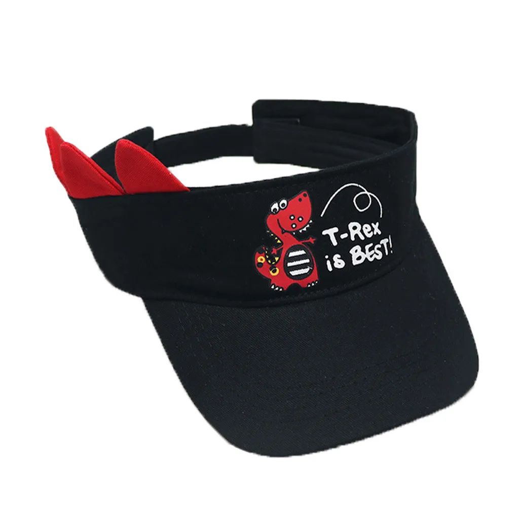 Children's Baseball Cap Shading Peaked Color Matching Cartoon Dinosaur Summer Cute Boy Hat Sun Adjustable Fit Baby | Детская одежда
