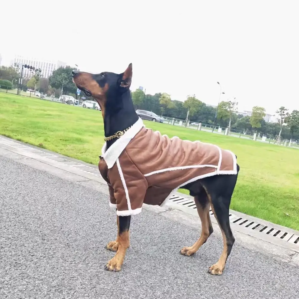 Модная куртка зимняя теплая для маленьких средних и крупных собак французского