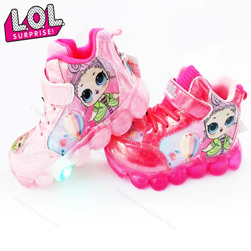 Новинка 2019 спортивная обувь для девочек LOL Surprise Dolls со светодиодными мигающими