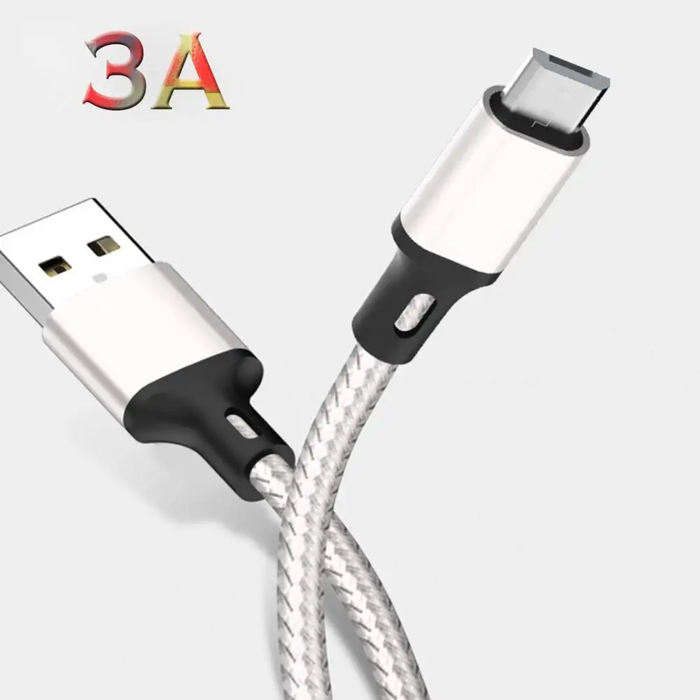 Нейлоновый плетеный кабель Micro-USB 1 2 м для Android мобильный телефон Быстрая зарядка