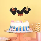 Disney Микки и Минни Маус Мышь Baby Shower вечерние торт для капкейка-торт флаг День рождения вечерние украшения Anniversaire; Аксессуары для тортов