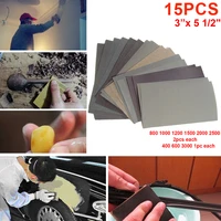 15pcs sandpaper set grit sanding paper waterdry abrasive sandpapers for wood metal polishing automotive reusable