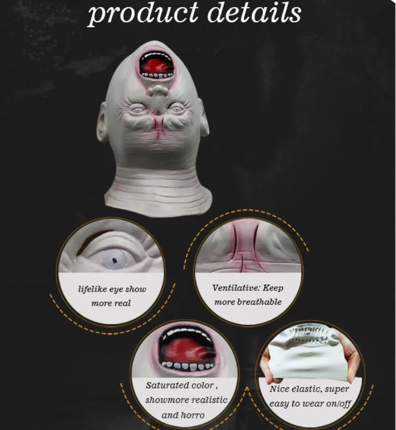 Голова маска с привидением Инопланетянина на всю голову костюм Хэллоуин