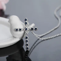 cross necklace for women female necklaces 925 stamp korean fashion luxury quality fine jewelry sexy accessories free shipping