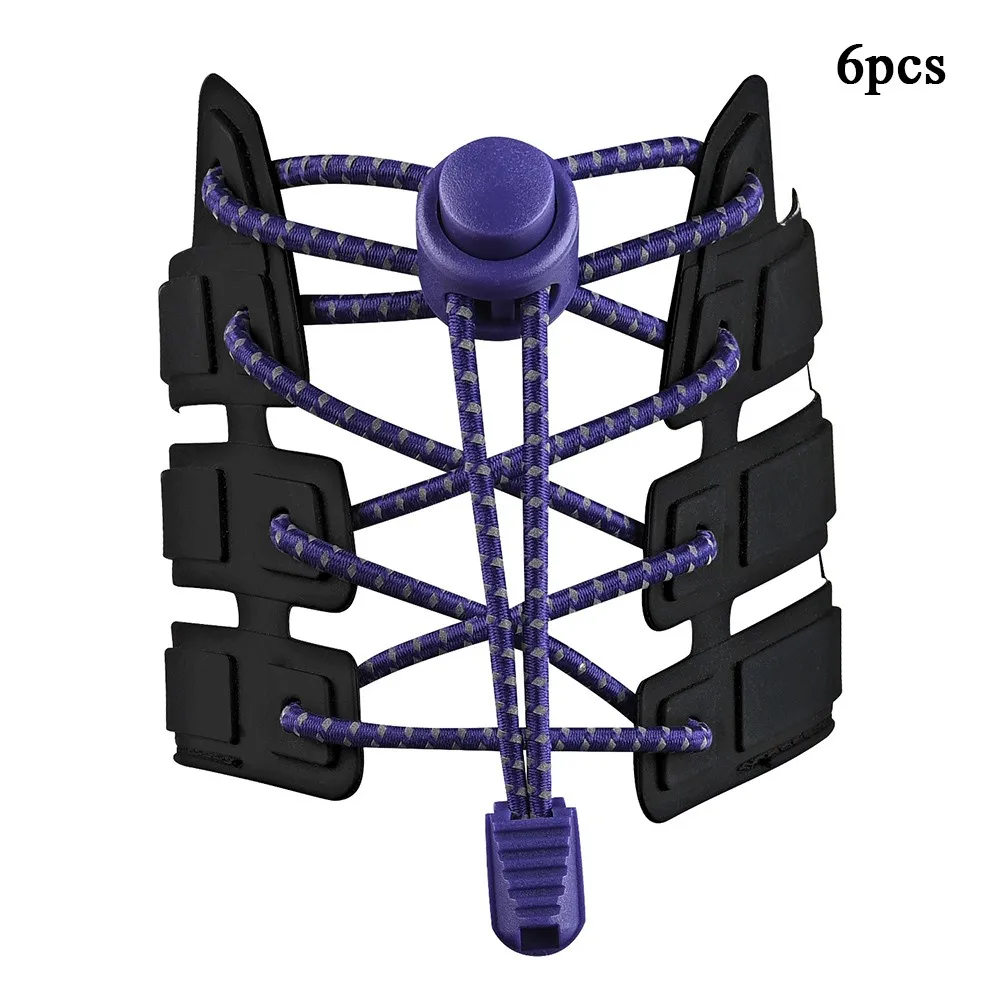 6Pair/Set 4 colors Sneaker ShoeLaces Elastic No Tie Shoe Laces Stretching Lock Lazy laces Quick Rubber Shoelace strings New | Спорт и