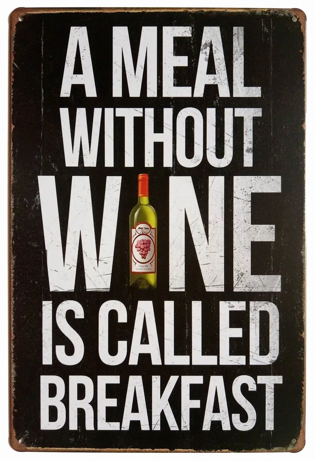 Еды без вина называется завтрак металлическая жестяная вывеска винтажная