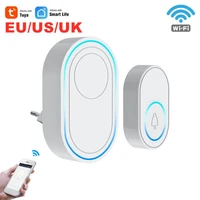tuya home welcome doorbell intelligent wireless doorbell waterproof 433mhz remote eu au uk us plug smart door bell chime