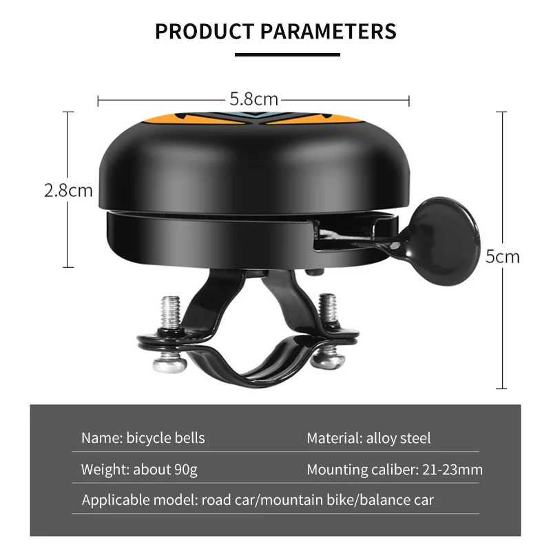 

Bicycle Bell Sport Bike Mountain Road Bell Ring Metal Horn Safety Warning Alarm Outdoor Protective Cycle Bike Accessories